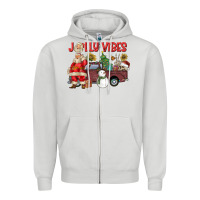 Dove Grey Jolly Vibes Zipper Hoodie - CowhideDigitalArt