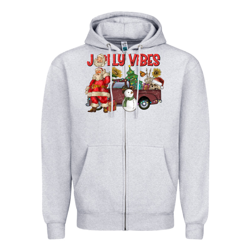 Jolly Vibes Zipper Hoodie by CowhideDigitalArt | Teevron