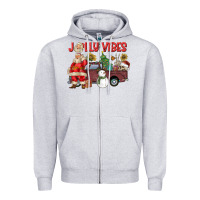 Heather Grey Jolly Vibes Zipper Hoodie - CowhideDigitalArt