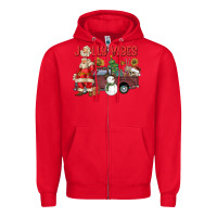 Red Jolly Vibes Zipper Hoodie - CowhideDigitalArt
