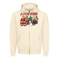 Sandshell Jolly Vibes Zipper Hoodie - CowhideDigitalArt