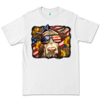 White Western 4th Of July Cow Background Premium Tee - LillyAllenDesigns