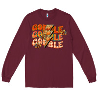 Burgundy gobble gobble gobble Long Sleeve Tee - CowGirlArtShop
