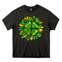 Asphalt St. Patricks Sunflower With Clover Heavy Core Tee - BundleAndBundleShop