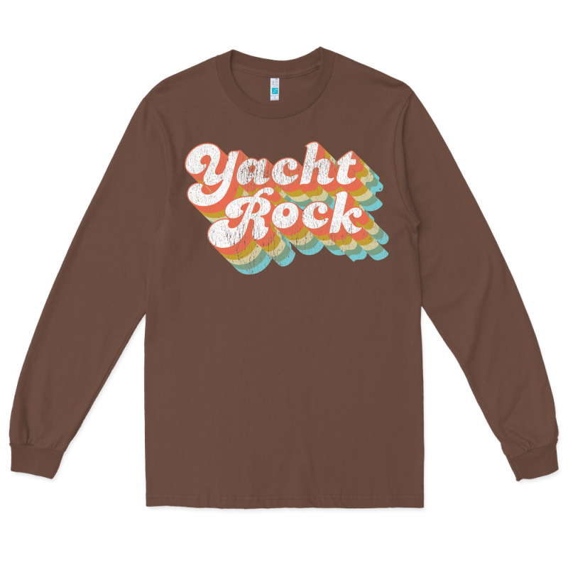 Vintage Fade Yacht Rock Party Boat Drinking Product Long Sleeve Tee by lanVoArt | Teevron
