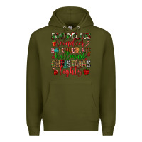 Army Green santa claus reindeer hallmark hot chocolate christ Premium Hoodie - FaDigitalArtStudio