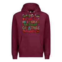 Burgundy santa claus reindeer hallmark hot chocolate christ Premium Hoodie - FaDigitalArtStudio