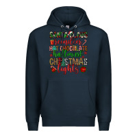 Navy santa claus reindeer hallmark hot chocolate christ Premium Hoodie - FaDigitalArtStudio