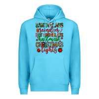 Ocean Blue santa claus reindeer hallmark hot chocolate christ Premium Hoodie - FaDigitalArtStudio