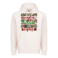 Pale Pink santa claus reindeer hallmark hot chocolate christ Premium Hoodie - FaDigitalArtStudio