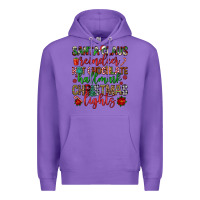 Purple santa claus reindeer hallmark hot chocolate christ Premium Hoodie - FaDigitalArtStudio