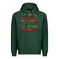 Sports Green santa claus reindeer hallmark hot chocolate christ Premium Hoodie - FaDigitalArtStudio