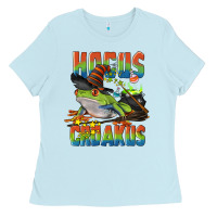 Baby Blue Hocus Croakus Halloween Frog Ladies Tee - LillyAllenDesigns