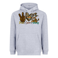 Heather Grey peace love anchors Heavyweight Hoodie - RacoonDesign