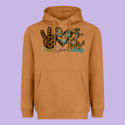 Peace Love Anchors Heavyweight Hoodie Designed By Racoondesign