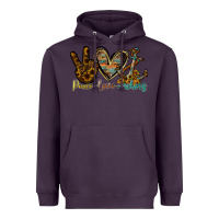 Plum peace love anchors Heavyweight Hoodie - RacoonDesign