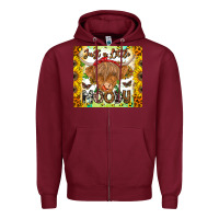 Burgundy Just A Little Moody Zipper Hoodie - CowhideDigitalArt