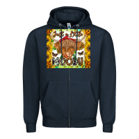 Navy Just A Little Moody Zipper Hoodie - CowhideDigitalArt