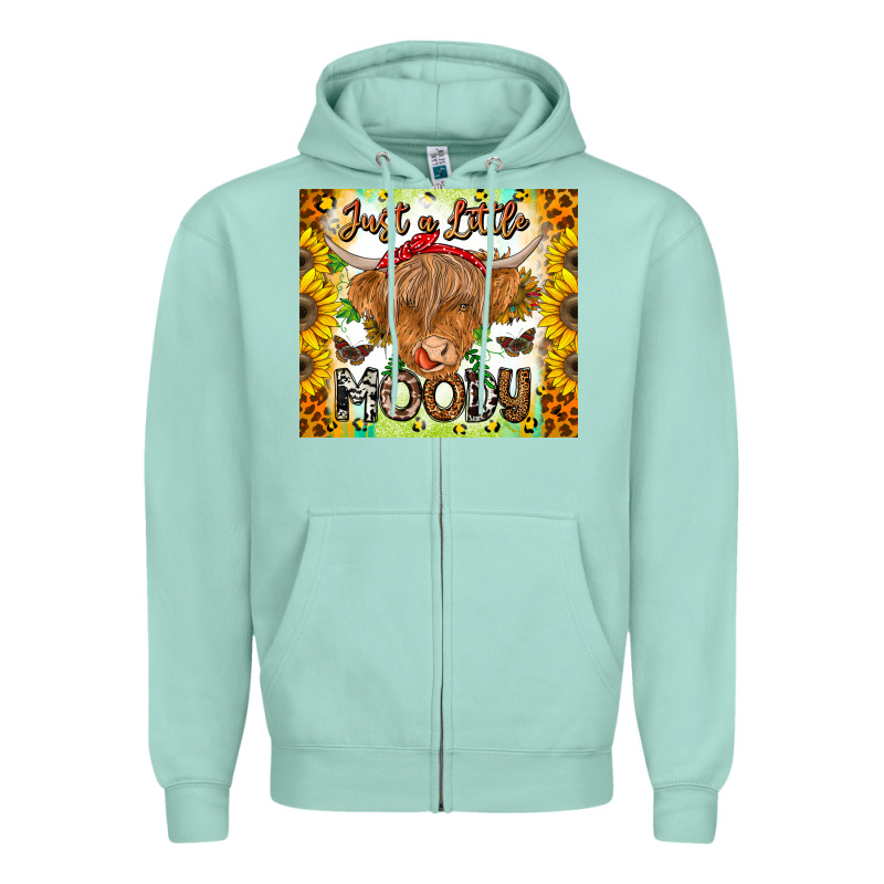 Just A Little Moody Zipper Hoodie by CowhideDigitalArt | Teevron