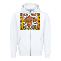 White Just A Little Moody Zipper Hoodie - CowhideDigitalArt