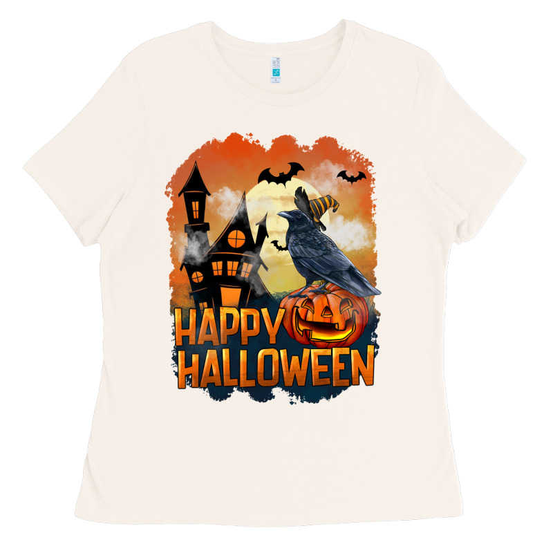 Happy Halloween With Crow Ladies Tee by LillyAllenDesigns | Teevron