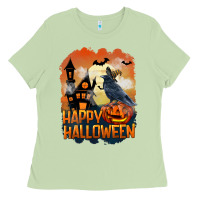 Matcha Happy Halloween With Crow Ladies Tee - LillyAllenDesigns