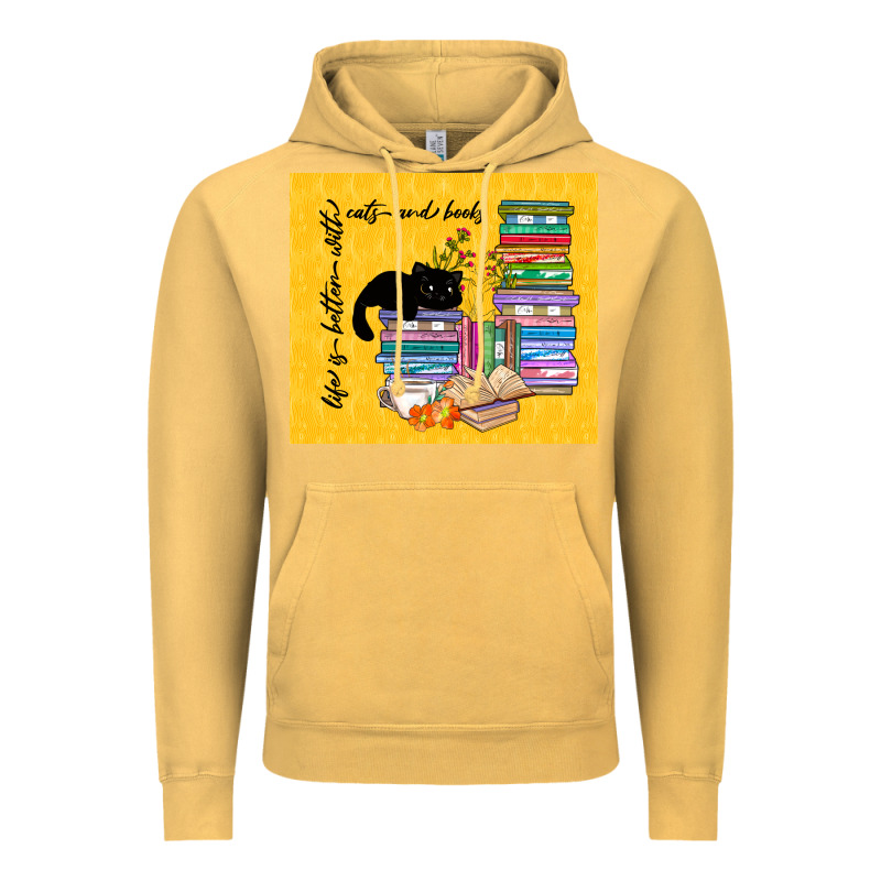 Life Is Better With Cats And Books Vintage Hoodie by TumblerDesignByShophia | Teevron