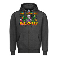 Charcoal Heather Just Mating For halloween Zipper Hoodie - CowhideDigitalArt