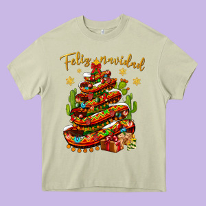 Christmas Feliz Navidad Heavy Core Tee Designed By Bundleandbundleshop