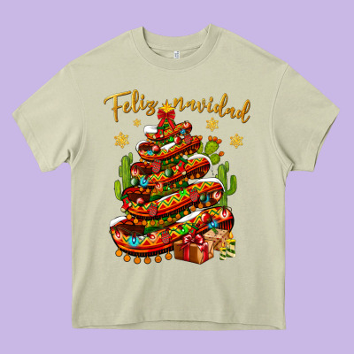 Christmas Feliz Navidad Heavy Core Tee Designed By Bundleandbundleshop