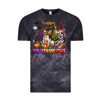 Cloud Black happy hallothanksmas dogs Vintage Tee - texasbilliewilder