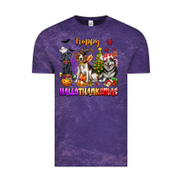Cloud Purple happy hallothanksmas dogs Vintage Tee - texasbilliewilder