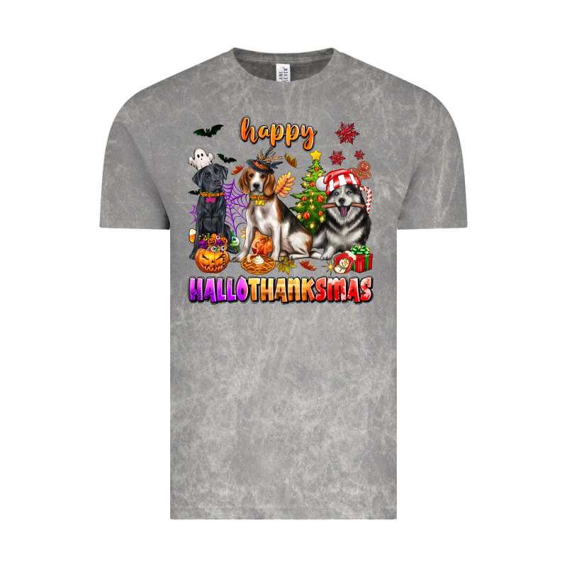 Happy Hallothanksmas Dogs Vintage Tee by texasbilliewilder | Teevron