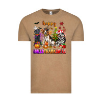 Vintage Coffee happy hallothanksmas dogs Vintage Tee - texasbilliewilder