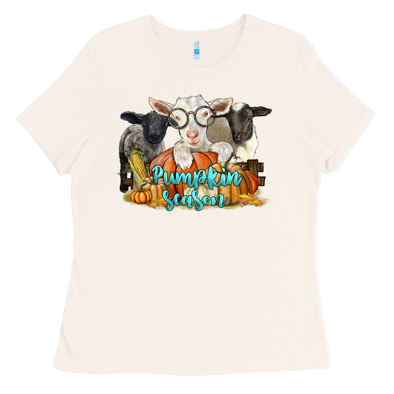 Pumpkin Season With Baby Sheeps And Goat Ladies Tee by LillyAllenDesigns | Teevron
