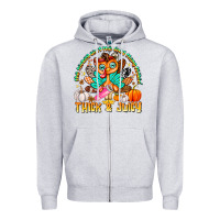 Heather Grey The Turkey Ain’t The Only Thing Lookin Thick & J Zipper Hoodie - CowhideDigitalArt