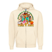 Sandshell The Turkey Ain’t The Only Thing Lookin Thick & J Zipper Hoodie - CowhideDigitalArt