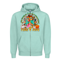 Seafoam The Turkey Ain’t The Only Thing Lookin Thick & J Zipper Hoodie - CowhideDigitalArt