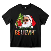 Black Don't Stop Believing Santa Heavy Core Tee - BundleAndBundleShop