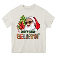 Cream Don't Stop Believing Santa Heavy Core Tee - BundleAndBundleShop
