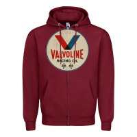 Burgundy valvoline racing sign Zipper Hoodie - lanVoArt