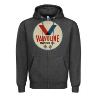Charcoal Heather valvoline racing sign Zipper Hoodie - lanVoArt