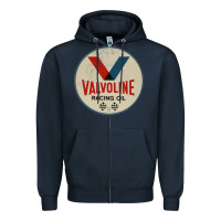 Navy valvoline racing sign Zipper Hoodie - lanVoArt