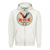Oatmeal Heather valvoline racing sign Zipper Hoodie - lanVoArt