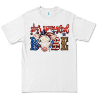 White Western Star Spangled Baby Cow Premium Tee - LillyAllenDesigns