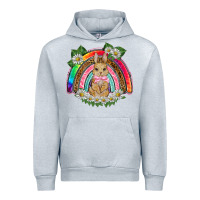 Heather Grey easter rabbit rainbow Urban Hoodie - BarkalooDesign