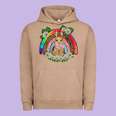 Easter Rabbit Rainbow Urban Hoodie Designed By Barkaloodesign
