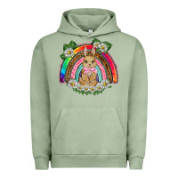 Pigment Oil Green easter rabbit rainbow Urban Hoodie - BarkalooDesign