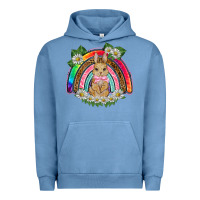 Pigment Pebble Blue easter rabbit rainbow Urban Hoodie - BarkalooDesign