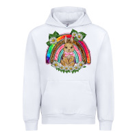 White easter rabbit rainbow Urban Hoodie - BarkalooDesign